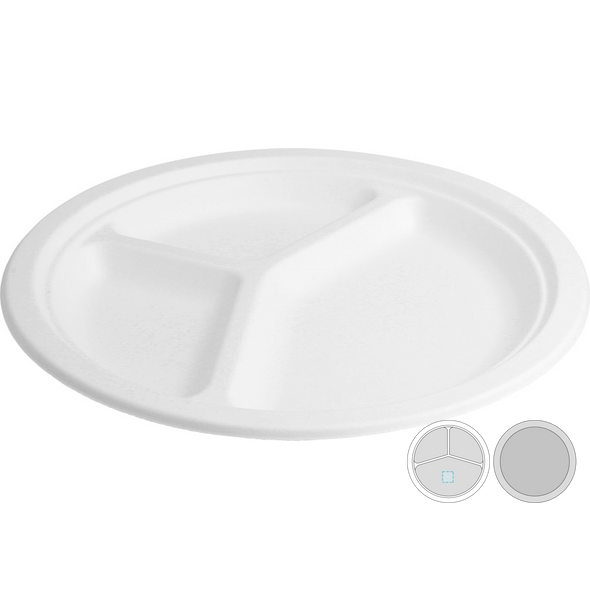 Piatti a 3 scomparti "Bionic" Bagasse